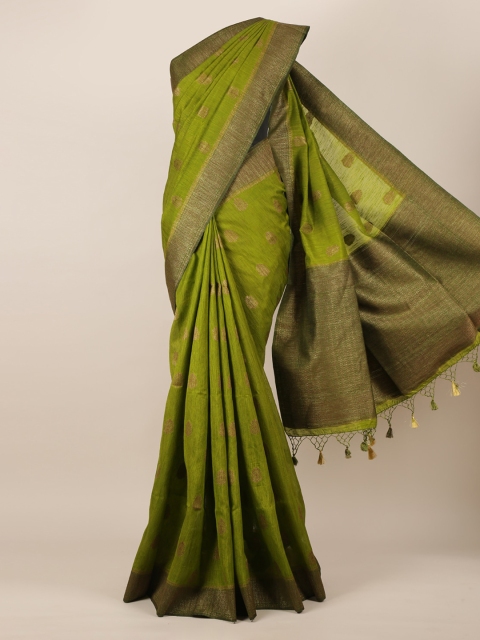 

Pothys Green Woven Design Jute Silk Saree