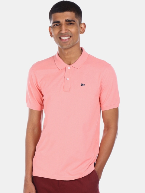 

Arrow Sport Men Pink Solid Polo Collar T-shirt