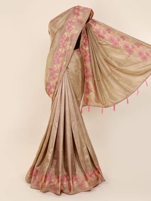 

Pothys Tan Solid Silk Cotton Saree