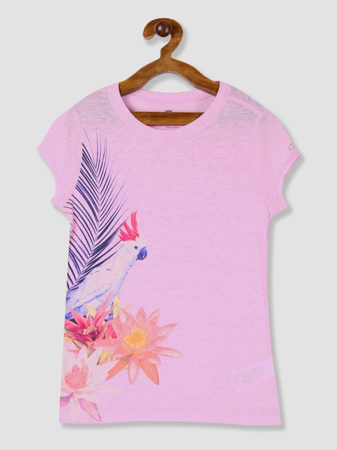 

GAP Girls Pink & Blue Printed Round Neck T-shirt