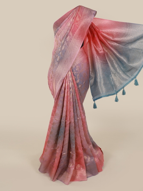 

Pothys Blue & Pink Cotton Blend Woven Design Saree