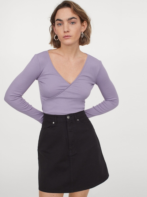 

H&M Women Black Solid A-line Skirt