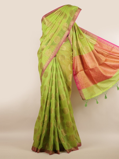 

Pothys Green Woven Design Cotton Blend Saree