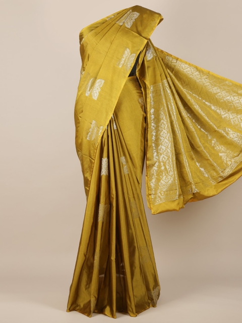 

Pothys Mustard Woven Design Silk Cotton Saree