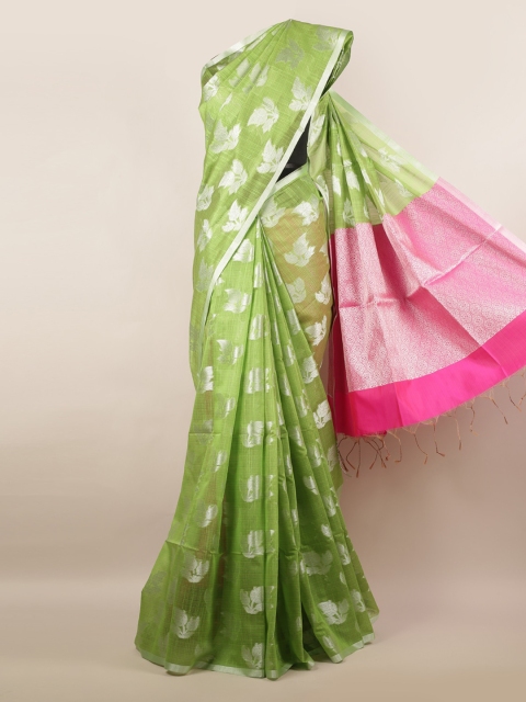 

Pothys Green Woven Design Cotton Blend Saree