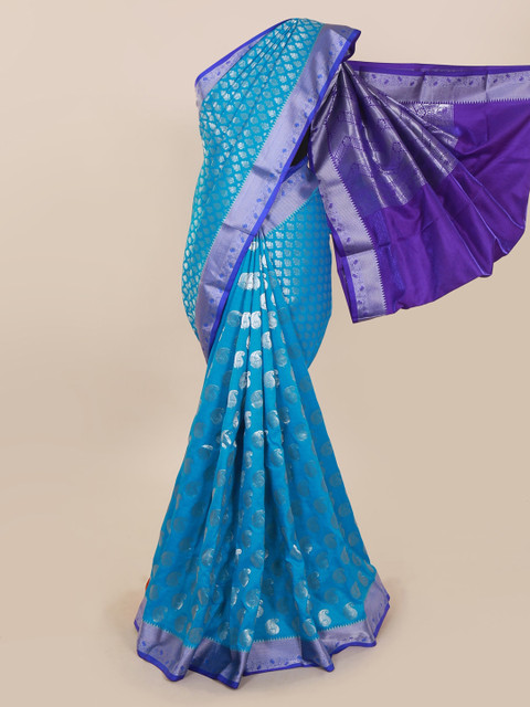 

Pothys Blue Woven Design Art Silk Saree