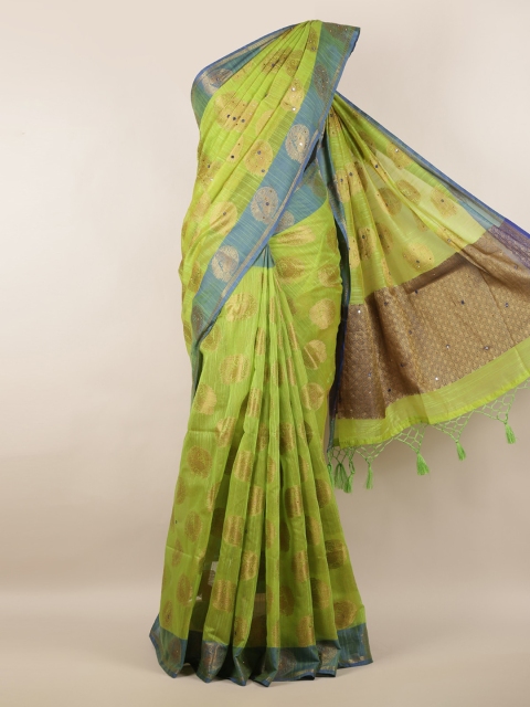 

Pothys Green Woven Design Cotton Blend Saree