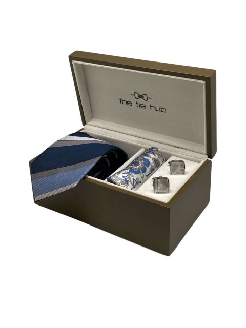 

The Tie Hub Men Accessory Gift Set, Blue