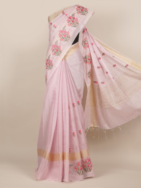 

Pothys Pink Printed Tissue Saree