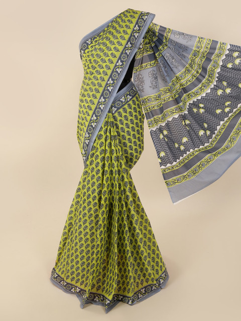 

Pothys Green Printed Pure Cotton Saree