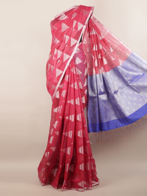 

Pothys Pink Woven Design Cotton Blend Saree