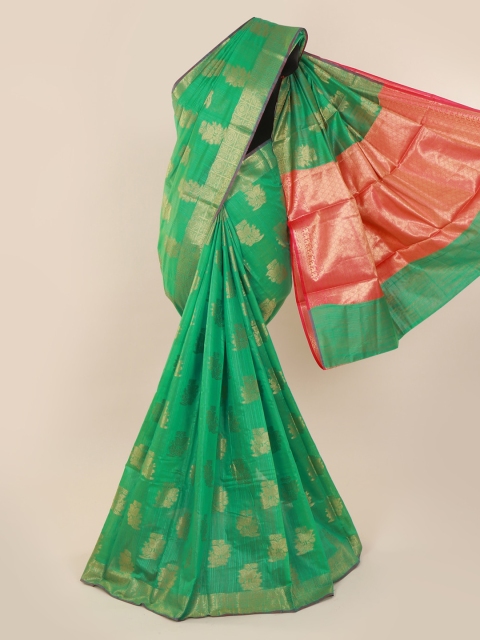 

Pothys Green Woven Design Cotton Blend Saree