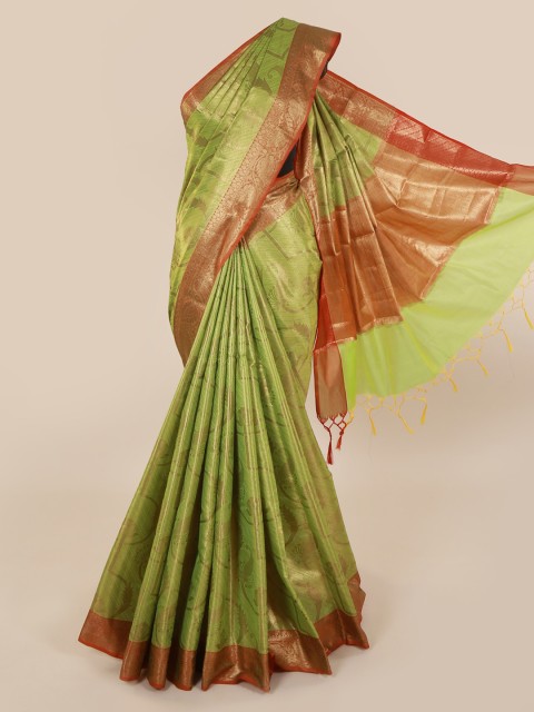 

Pothys Green Woven Design Cotton Blend Saree
