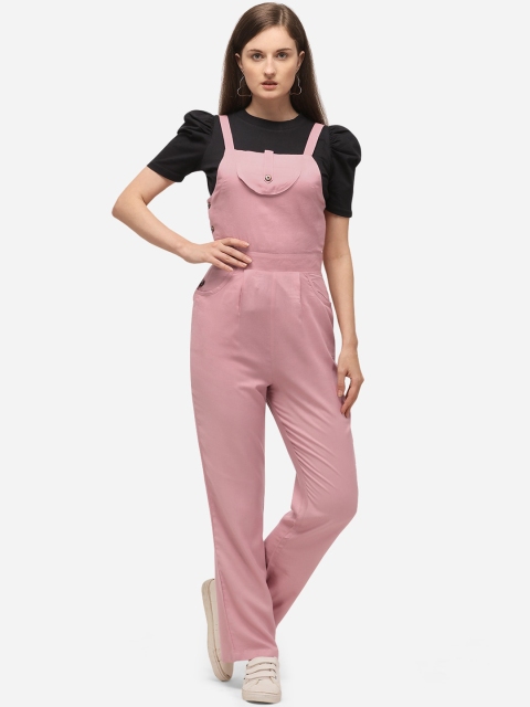 Yuvraah Women Pink Solid T-shirt with Trousers