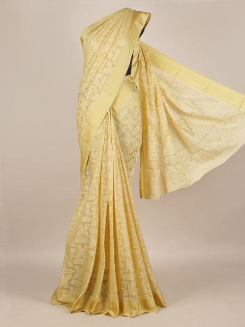

Pothys Yellow Woven Design Jute Silk Saree