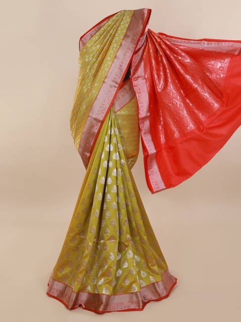 

Pothys Olive Green Woven Design Art Silk Saree