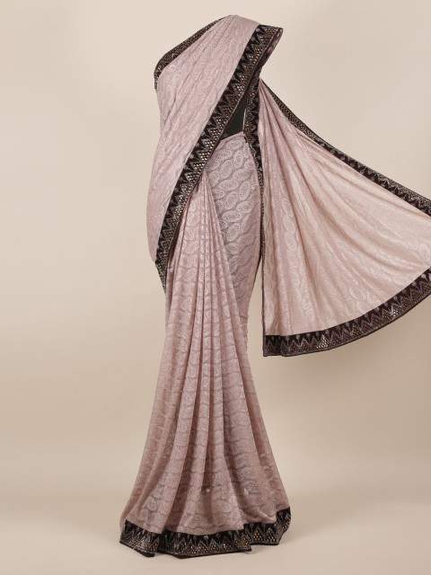 

Pothys Pink Woven Design Poly Georgette Saree