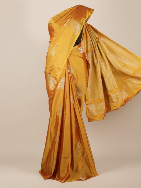 

Pothys Mustard Woven Design Silk Cotton Saree