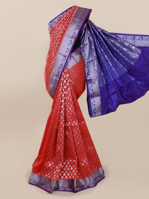 

Pothys Magenta & Blue Art Silk Woven Design Saree