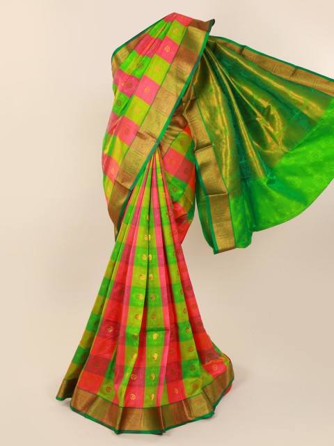 

Pothys Multicoloured Checked Art Silk Saree, Multi