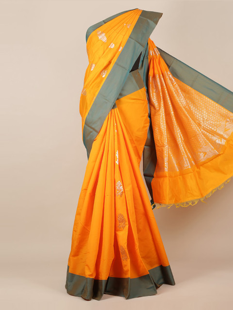 

Pothys Orange Woven Design Silk Cotton Saree