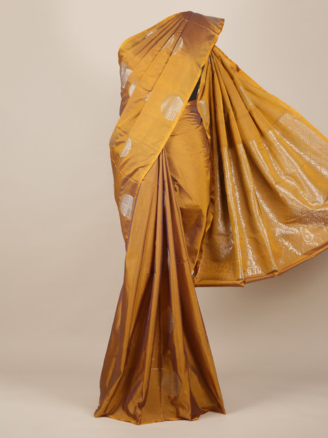 

Pothys Gold-Toned Printed Silk Cotton Saree