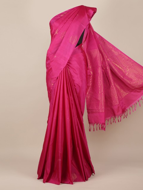 

Pothys Pink Solid Silk Cotton Saree