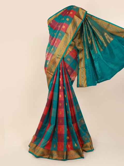 

Pothys Multicoloured Checked Art Silk Saree, Multi
