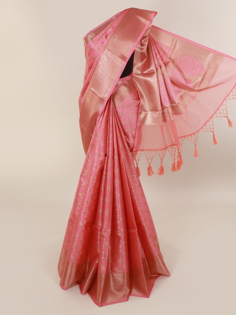 

Pothys Pink Woven Design Cotton Blend Saree