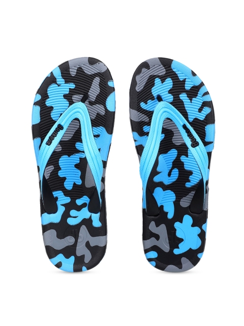 

Bonkerz Men Black & Blue Printed Thong Flip-Flops