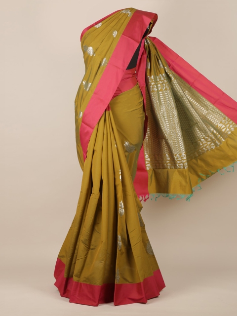 

Pothys Green & Pink Silk Cotton Woven Design Saree
