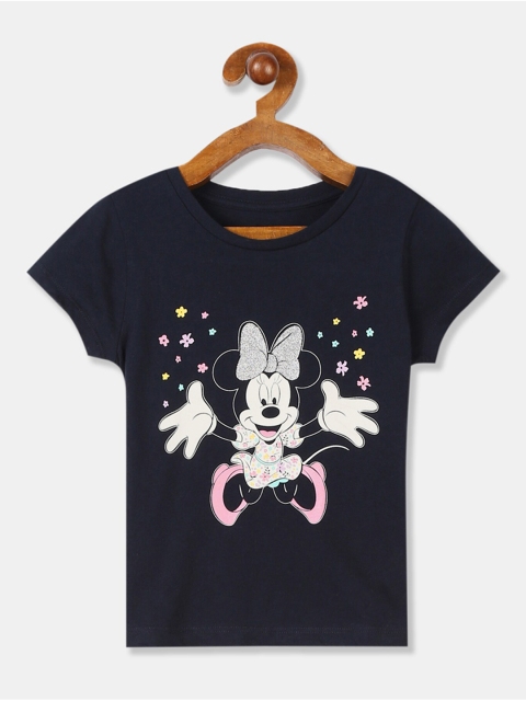 

GAP Girls Blue Printed Round Neck T-shirt