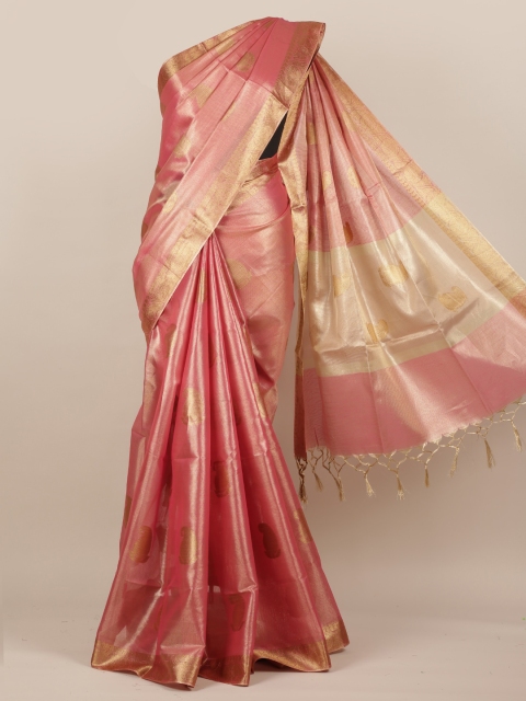 

Pothys Pink Woven Design Tissue Saree