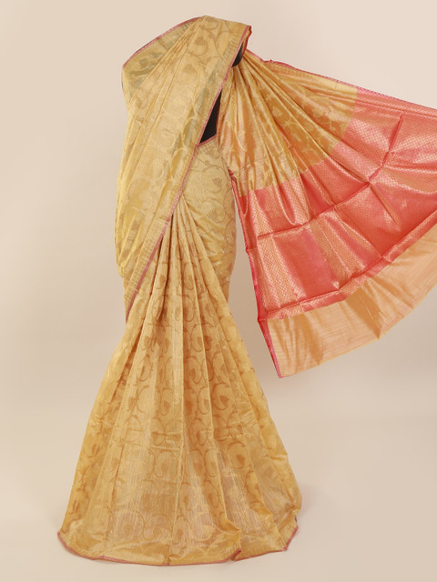 

Pothys Cream-Coloured Woven Design Cotton Blend Saree