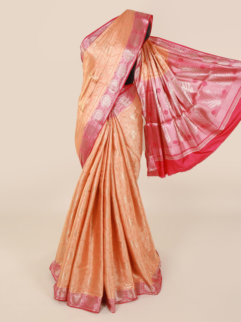 

Pothys Peach-Coloured Pure Silk Woven Design Banarasi Saree