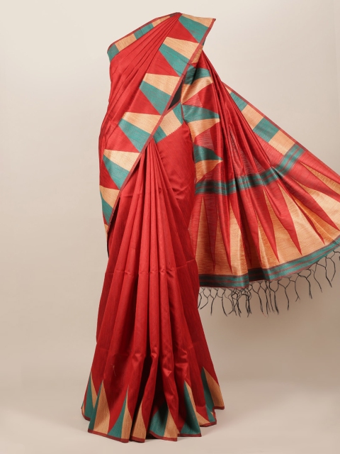 Pothys Red Woven Design Jute Silk Saree