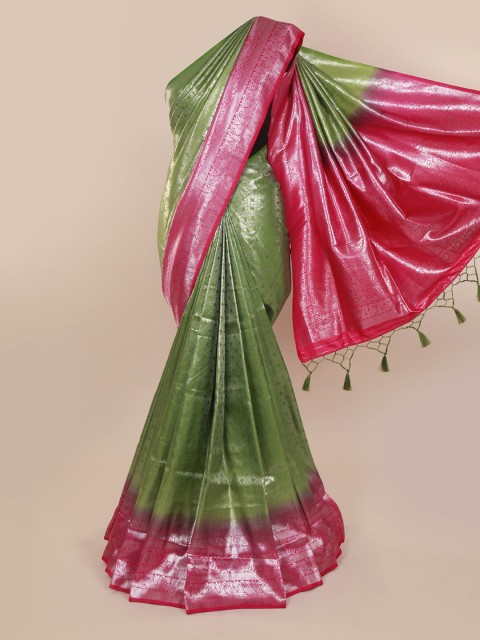

Pothys Green & Pink Pure Silk Woven Design Saree