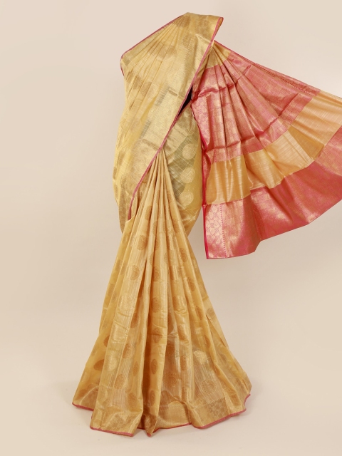 

Pothys Cream-Coloured Striped Saree