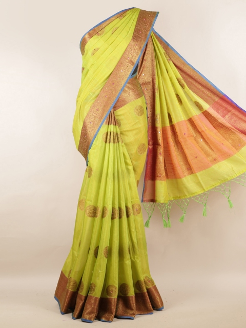 

Pothys Green Woven Design Cotton Blend Saree
