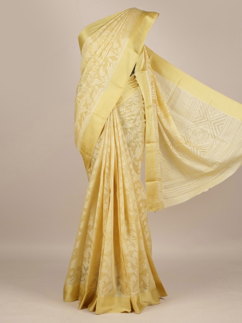 

Pothys Yellow Woven Design Jute Silk Saree