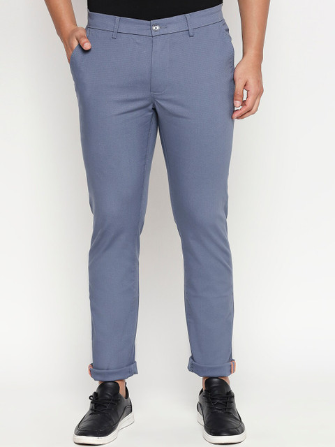 

Basics Men Blue Tapered Fit Solid Regular Trousers