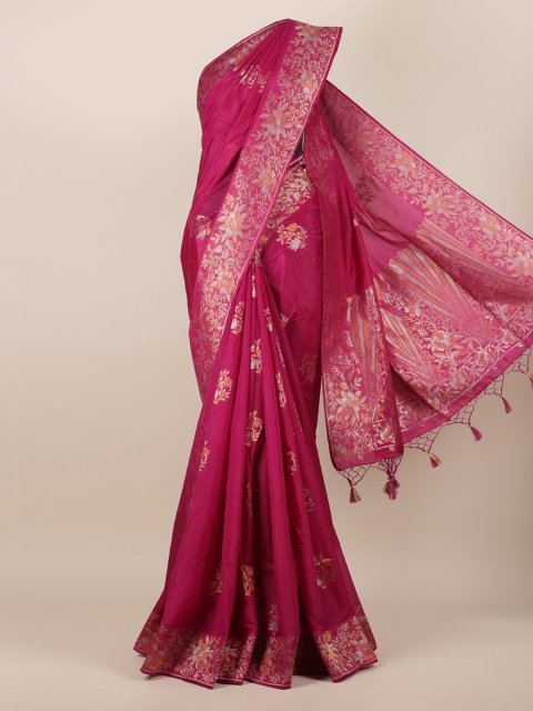 

Pothys Purple Woven Design Jute Silk Saree