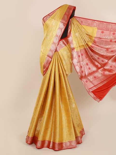 

Pothys Mustard Yellow Woven Design Saree