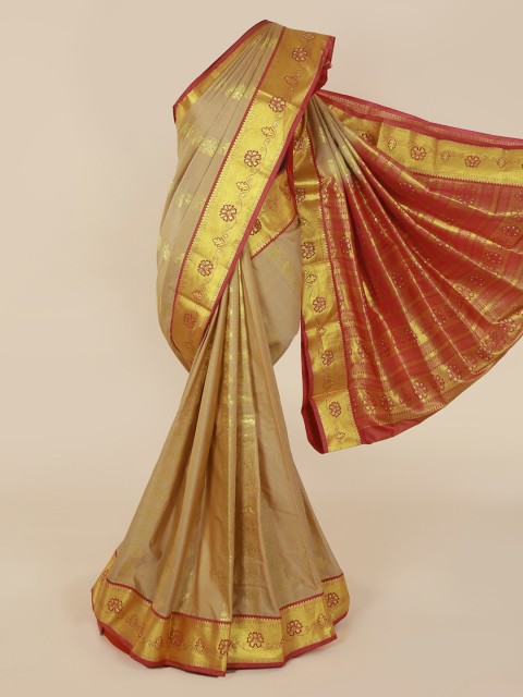 

Pothys Cream-Coloured Woven Design Art Silk Saree