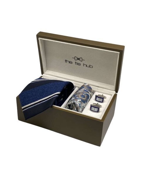 

The Tie Hub Men Navy Blue & Black Accessory Gift Set