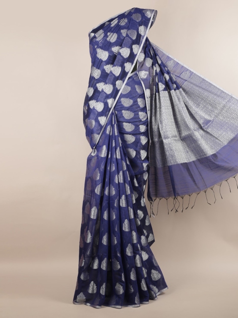 

Pothys Blue Woven Design Cotton Blend Saree
