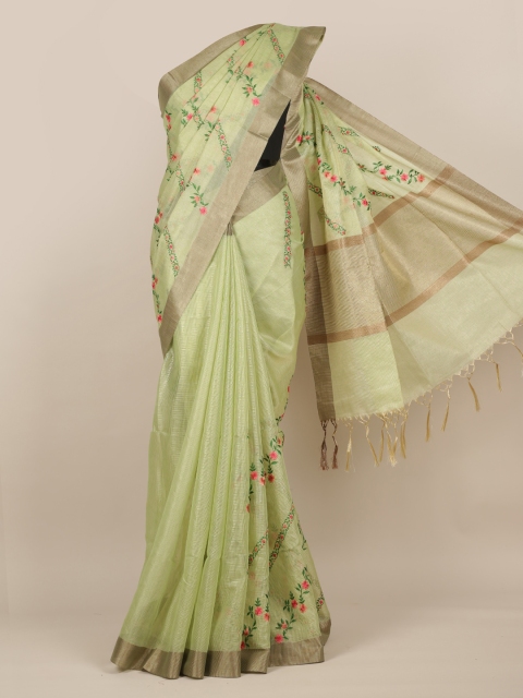 

Pothys Green Woven Design Tissue Saree