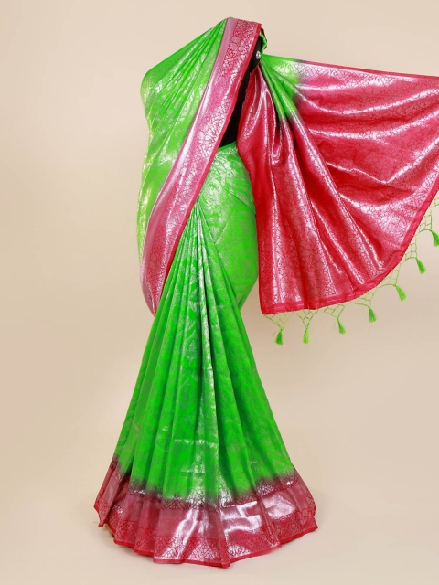 

Pothys Green & Pink Pure Silk Woven Design Saree