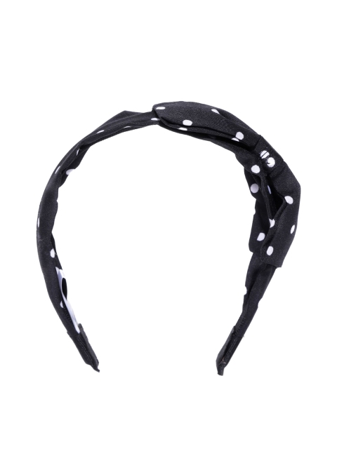 

Blueberry Women Black & White Polka Dots Printed Hairband