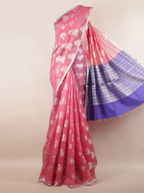 

Pothys Pink Woven Design Cotton Blend Saree